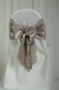 white chair cover & silver satin sash