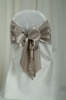 white chair cover & silver satin sash