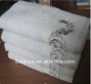 white cotton embroidery bath towel