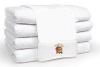 white cotton hotel towel with embroidery