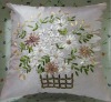 white cushion with Chameleon fabric
