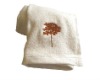 white face towel with embroidery