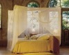 white four corner bed canopy mosquito netting