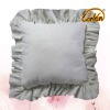 white fringed cotton hotel  cushion