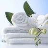 white hotel face towel