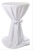 white jersey scuba cocktail table cover with belt and foot holders