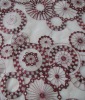 white organza fabric with machine embroidery for fashion