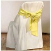 white polyester folding chair coverwith satin sash,wedding chair cover