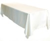white polyester table cloth and rectangular table cover