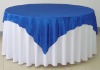 white polyester wedding table cloth and crushed taffeta table overlays