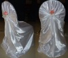 white satin universal chair cover,banquet chair cover