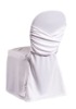 white scuba chair cover with cross sash for banquet