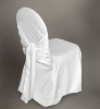 white scuba chair cover with sash for wedding