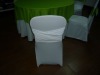 white spandex chair cover with cross on the back and Lycra chair cover