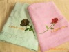 wholesale 100 cotton towel fabric with velour and embroidered