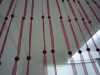 willowy organza string curtain red & beaded