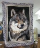 wolf skin polyester mink blanket SKU80917