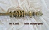 wooden curtain rail with carving