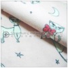 woven fabric CVC(80/20) brushed flannel racoon printed for kids pajamas