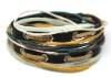 wrap rock and roll  leather bracelet jewelry leather bracelet unisex punk charms bracelet cotton bracelet