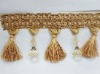 yellow curtain decorative tassel fringe wth beaded