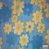 yellow flower print antipilling fleece fabric