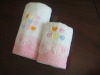 zero twist 100% cotton towel with embroiderey