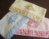 zero twist embroidery towel with lace